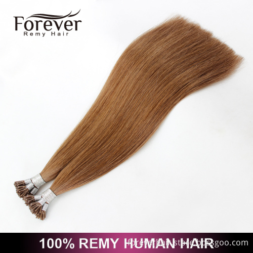 Xuchang Forever 100% remy Human cuticles Hair Italian Keratin top quality double drawn 26 inch i-tip hair extension